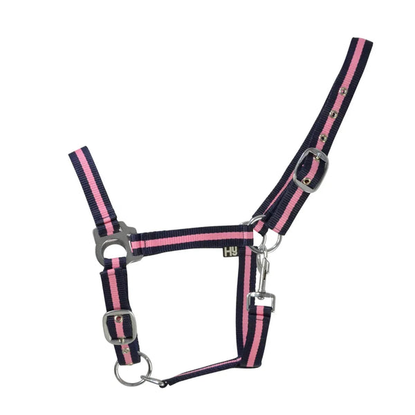 Hy Two-Tone Head Collar in Navy and Baby Pink