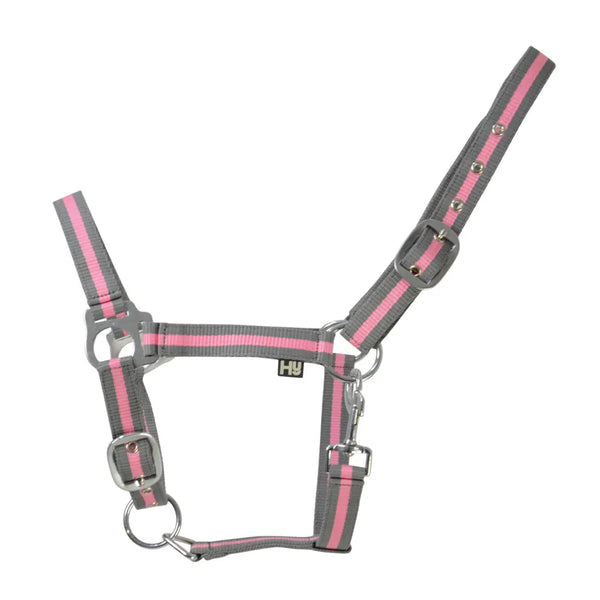 Hy Two-Tone Head Collar in Grey and Baby Pink