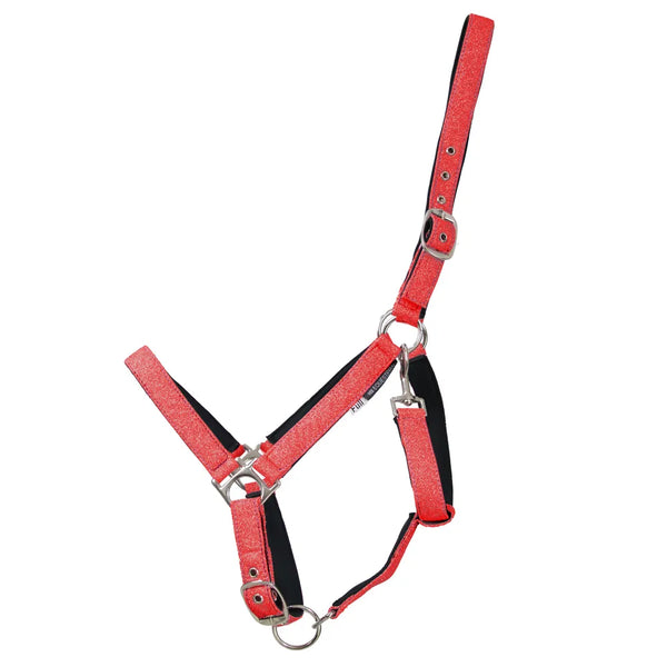 Hy Equestrian Glitzy Headcollar in Red