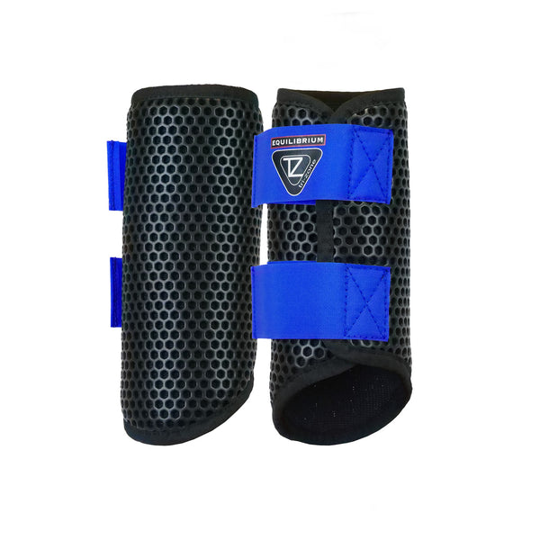 Equilibrium Tri-Zone Brushing Boots in black and blue