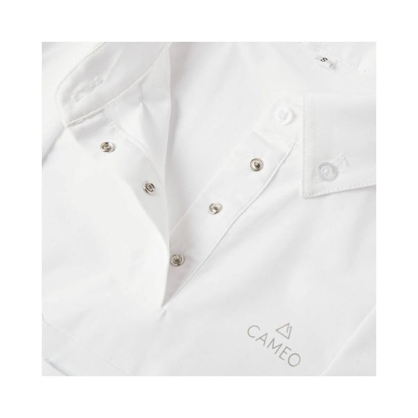 Close up of Neck of Cameo Classic Show Shirt in White