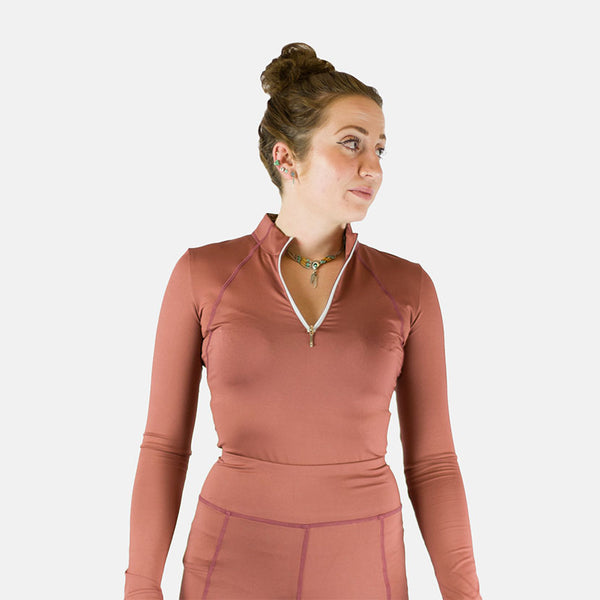 Front view of Cameo Core Collection Baselayer in terracotta