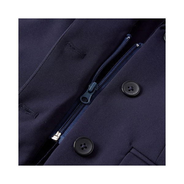 Close up of zip on Cameo Junior Ada Show Jacket in Navy