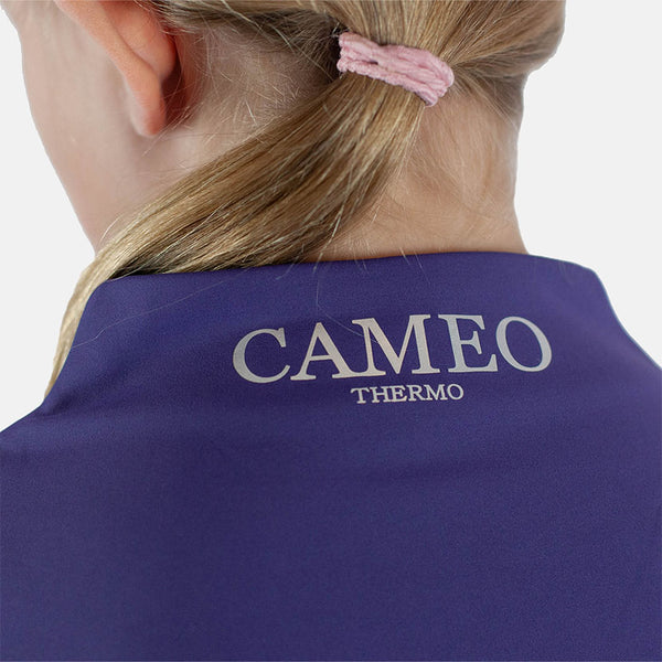 Close up of neck of Cameo Thermo Baselayer Junior in Mulberry