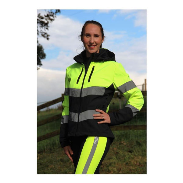 Lady wearing Cameo Performance Hi Viz Jacket in Yellow