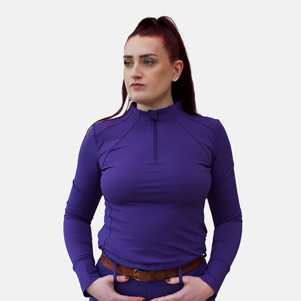 Lady wearing Cameo Thermo Baselayer in Mulberry