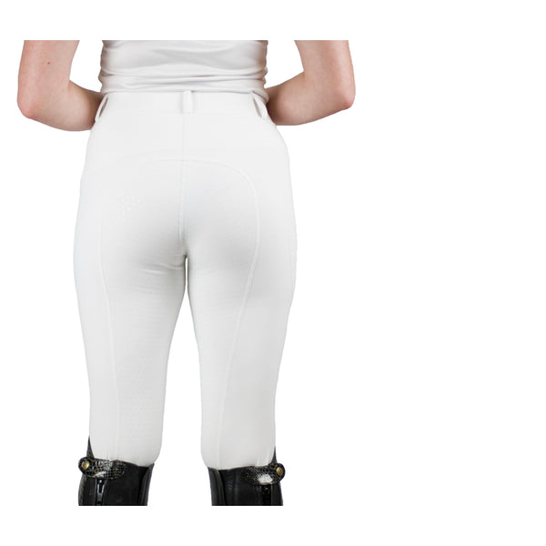 Rear view of Cameo Thermo tights in white