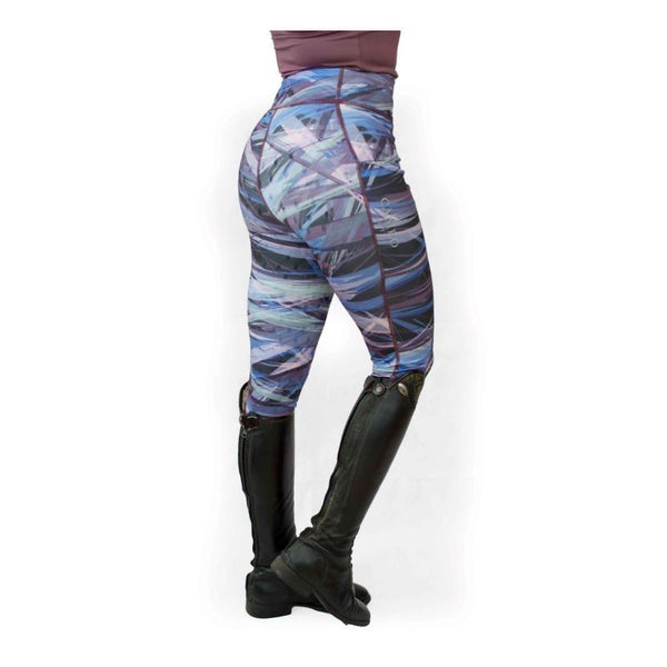 Rear view of Cameo Zest Riding Tights in Splash