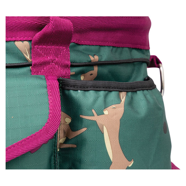 Close up of pocket of Hy Equestrian Harrison the Hare Grooming Bag