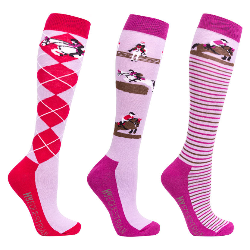 Hy Equestrian Cross Country Socks (Pack of3)
