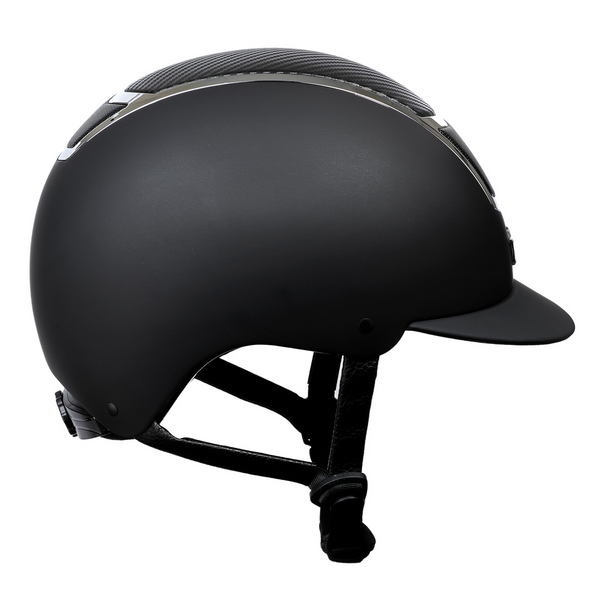 Side view of Karben Sienna Riding Hat in Black