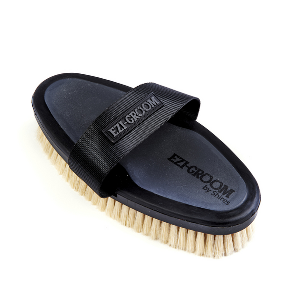 Ezi-Groom Body Brush with Goat Hair in Black