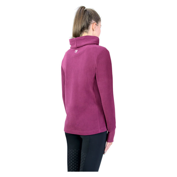 Rear view of Hy Equestrian Synergy Cowl Neck Top in Fig