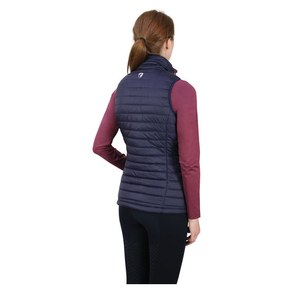 Rear view of lady wearing Hy Equestrian Synergy Padded Gilet