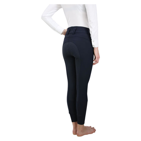 Rear view of Hy Equestrian Arctic Polar Softshell Breeches in Navy
