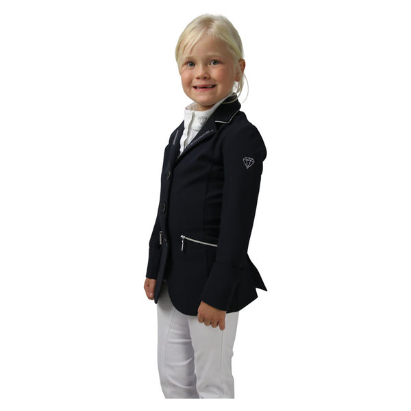 Child wearing Hy Equestrian Cadiz Mizs Show Jacket in Black