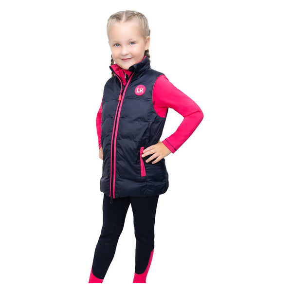 Child wearing Analise Reversible Padded Gilet by Little Rider